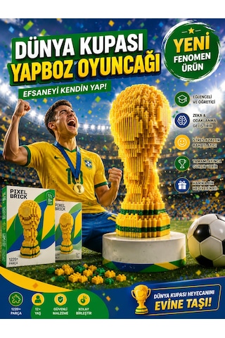 Yapboz Dünya Kupası Puzzle Premium Pixel Brick Koleksiyonluk 1220 Parça Efsane Oyun Set Oyuncak 1