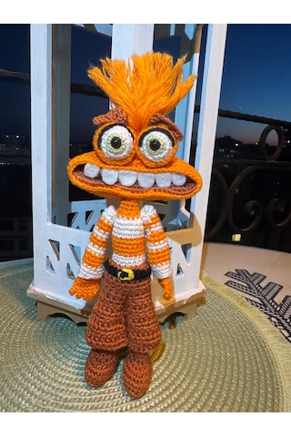 Insıde Out Endişe Amigurumi Oyuncak 20 Cm Turuncu