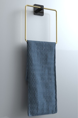 Karteya Kare Yapışkanlı Gold Kare Havluluk Banyo Havlu Kare Pratik Askılık Gold
