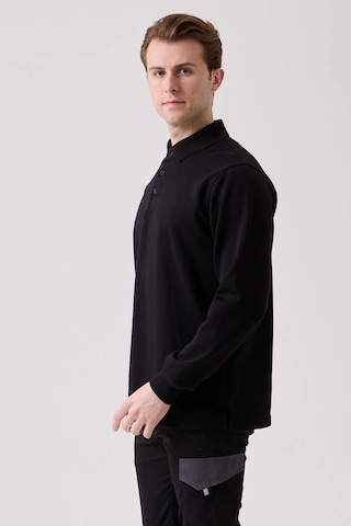 Sanfords Polo Sweatshırt Erkek Siyah Uzun Kollu Polo Yaka Sweatshirt Siyah