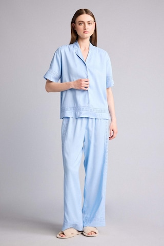 Defacto Regular Fıt Uzun Boy Dokuma Pijama Alt G4372ax26spbe745 Mavi-be745