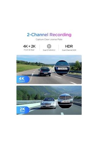 Viofo A329s 2 Kameralı Ön+arka 4k 60fps+2k Wi-fi 6 Hdr Starvıs 2 Sensör Gps'li Ssd Destekli Araç Kamerası