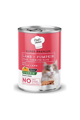 Chef's Choice Pumpkin Pate Lamb Kuzulu Balkabaklı Tahılsız Yetişkin Kedi Konservesi 24 x 400 G
