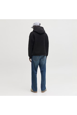 Jack & Jones Erkek Nakii Detayli Loose Fit Hoodie - Norrebro - 12293535 Siyah