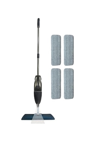Grothe Wipe Sprey Mop Gri 4 Mop Bezli Tıpasız Sistem 700 Cc Su Hazneli Mikrofiber Parke Mermer Fayans İçin Üretici Garantili Açık Bej