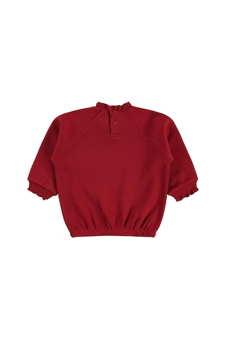 Civil Baby Uğur Böceği Nakışlı 6-18 Ay Sweatshirt - Kırmızı Koyu Kırmızı