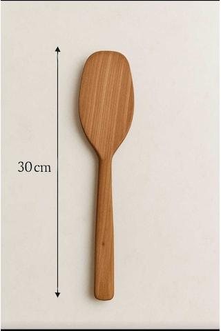Badem Ağacı Ahşap Kürek Spatula 30 Cm Doğal, El Yapımı, Yapışmaz Yüzey Dostu