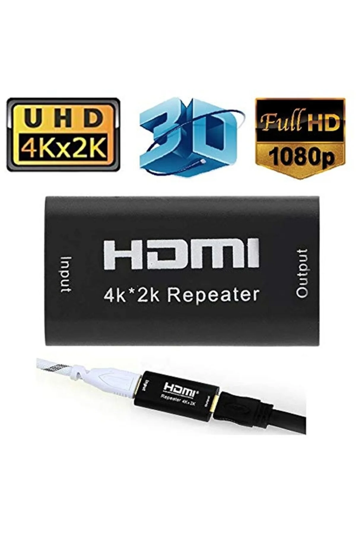 Hdmı Repeater Ara Uzatıcı 60hz 4k Sinyal Yükseltici 40 Metre Kablo Hdmi Dişi-dişi Uzatıcı Konnektör