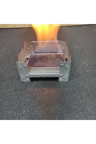 Dofolink Stainless Steel Mini Alkol Ocağı Seti: Enerji Tasarruflu Küçük Adalar Ocağı 2.1 + Katlanabilir Isıtıcı Gümüş