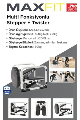 Voit Maxfit Multi Fonksiyonlu Stepper, Lcd Ekranlı ,90kg