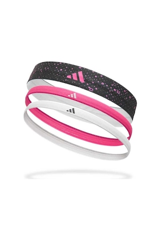 Adidas 3'lü Pembe Siyah Beyaz Saç Bandı Adac-16160 Çok Renkli