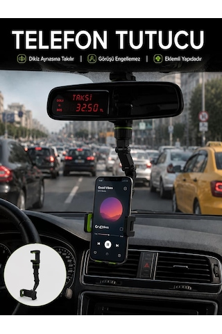 Araç İçi Telefon Standı Dikiz Aynasına Takılan Ayarlanabilir Telefon Tutucu Diğer