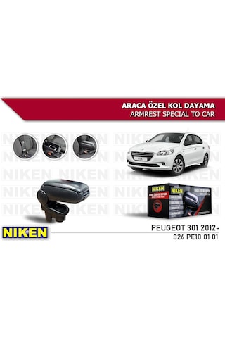 Peugeot 301 2012- Araca Özel Kol Dayama Siyah Niken