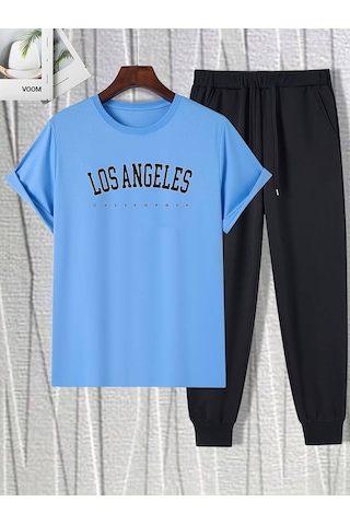 Beyaz Fs Baskılı Siyah Kargo Eşofman Takımı Bebemavi Bebek Mavisi