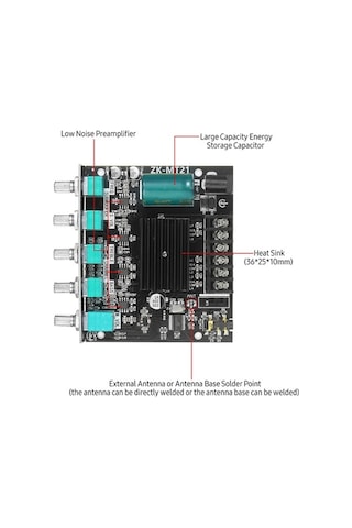 Didadodo Springsun Zk-mt21 2.1 Kanal Bluetooth Güçlendirici Modülü - 50w+100w, Dıy Ses Sistemi, Yüksek/bas Ayarlı, Yeni Ses Teknolojisi