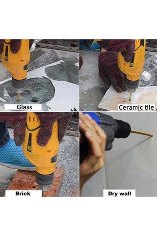 Altıgen Saplı Çapraz Cam Matkap Ucu Dişli Seramik Göz Matkap Ucu Karbür 4'lü