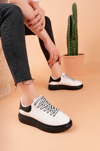 Luis A Costa Lc107 Beyaz Arka Siyah St Bağcıklı Kadın Ayakkabı Renkli