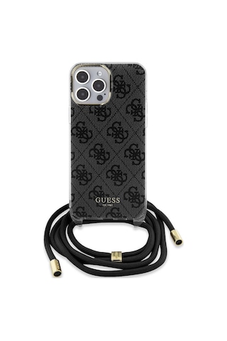 Apple Uyumlu iPhone 15 Pro Max Kılıf Guess Lisanslı Çapraz Kordon 4g Desenli Kapak