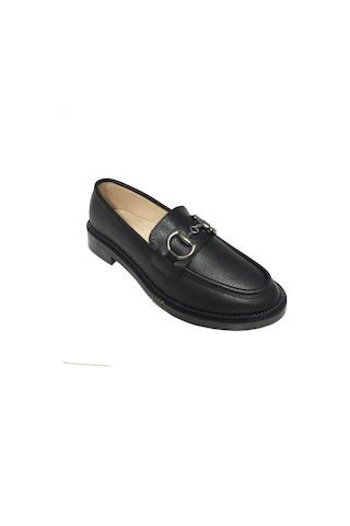 Comfort Shoes 234-24 Deri Trend Fashion Tokalı Kadın Babet Sıyah