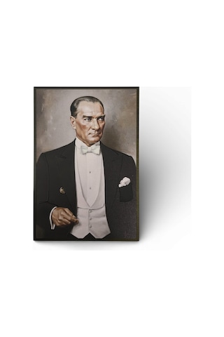 Atatürk Masaüstü Ahşap Tablo - Kabartmalı Baskı Şık Hediyelik 11x16 Cm No 3 3 Parça