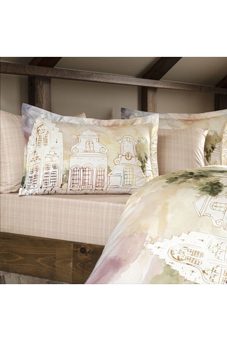 Taç Butik Liora Pamuk Percale Nevresim Seti Çift Kişilik Somon 000000001000051325 Somon