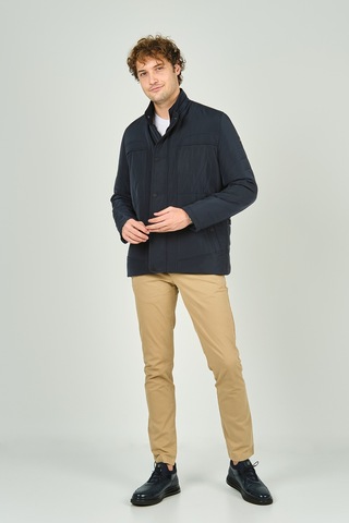 Lucas Erkek Fermuar Ve Çıtçıt Kapamalı Hakim Yaka Kaban 4785 Lacivert Lacivert