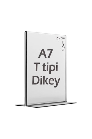 A7 T-tipi Dikey Şeffaf Föylük Menü Broşür Etiket Fotoğraflık Albüm Stand Sehpa