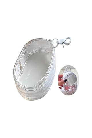 Konesam Şeffaf Beyaz Kablolar, Şarj Cihazları Ve Kulaklıklar İçin Taşınabilir Organize Kutusu - Asma Kanca İle Ulaşım Ve Ev Kullanıma Uygun