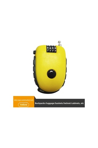 Yuntech01 Motorsiklet Kask Kilit Elektrikli Bisiklet Güvenlik Kilitleri 4 Basamaklı Şifreli Genişleyen Çelik Tel Antifantezi C32 Sarı