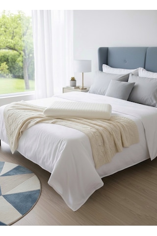 Büyük Boy Hava Kanallı, Nefes Alabilir Ortopedik %100 Visco Yastık Yıkanabilir Kılıf 70x50x15cm Beyaz