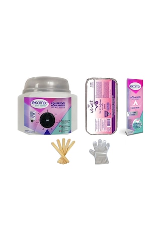 Ekamix Konserve Ağda Makinesi + Vivet Pudralı Ağda 500 ML + Bez 10 M