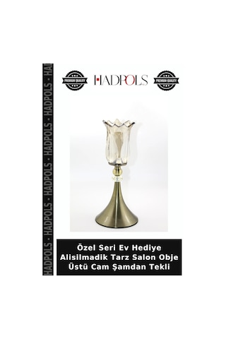 Özel Seri Ev Hediye Alisilmadik Tarz Salon Obje Üstü Cam Şamdan Tekli Çok Renkli