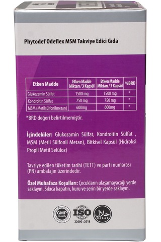 Phytodef Odeflex MSM Glukozamin Sülfat Kondroitin Sülfat 3 x 90 Kapsül