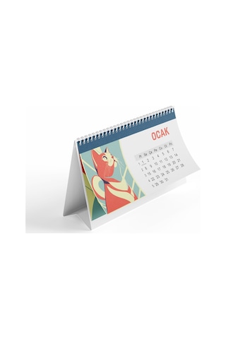 Kedi Temalı Poster Masaüstü Takvimi-2216