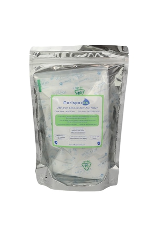 Marispacks 250 G X 2 Adet Silikajel Nem Alıcı Paket Nonwoven, Metalize Doypack Ambalajda