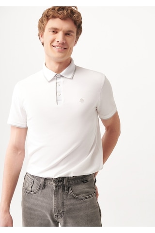 Mavi - Beyaz Polo Tişört 062373-27879 Beyaz