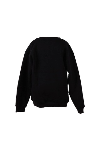 Trender Siyah Erkek Çocuk Sweatshirt 3 İp Şardonlu Skate Baskı SIYAH