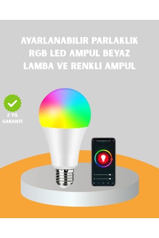 Mey İthalat Kumanda Destekli Çok Renkli Akıllı Led Ampul Diğer
