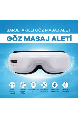 Eldi Medikal Göz Yorgunluğu İçin Isıtmalı Hava Basınçlı Bluetoothlu Akıllı Göz Masaj Cihazı