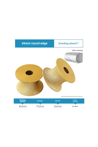 Wezone Mermer, Kuvars Ve Çanak Taşları İçin Yarım Dairesel Taş Zımpara Tekerleği - 45mm Zımparalama Kalınlığı, Fırçalı Elmas, Köşe Zımparasıyla Hassas Düzenleme