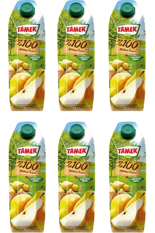 Tamek %100 Armut Suyu 1 Lt X 6 Adet