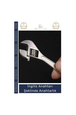 Anahtarlık Ayarlanabilir Metal Tasarım Hediye Karizmatik İngiliz Anahtarı Şeklinde Anahtarlık