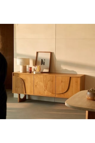 Eira Masif Ahşap Nordic Stil Konsol Çok Renkli