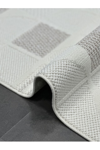 Woolen Halı Venis Bukle Halı 8803 Bej Renkli