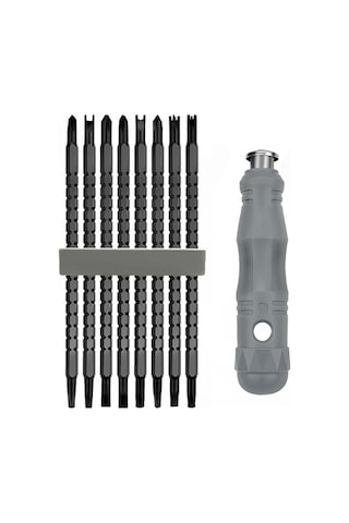 Suofeng 17 Parça Çelik Tornavida Seti - Uzatılabilir Arayüzlü Ev Tamiri Aletleri - Çapraz, Yuvarlak, Üçgen Uçlar