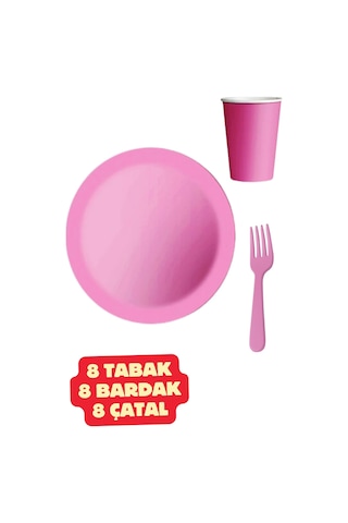 Karton Pembe 8 Adet Renkli Tabak Bardak Set Doğum Günü Süsleme Parti Malzemesi Süslemedoğum Günü Tüm Yaşlar