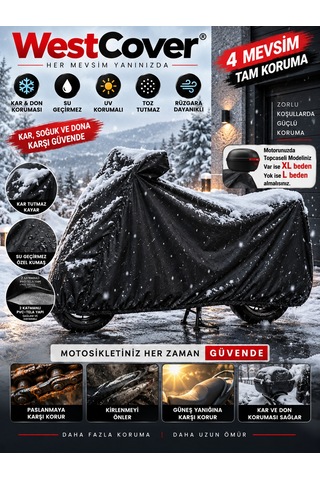 Kuba Vn50 Pro Uyumlu Siyah Motosiklet Brandası,su Geçirmez Kar Don Güneş Korumalı Uvli Motor Örtüsü Bağlantı Klipsli Taşıma Çantalı.