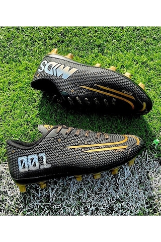 Erkek Futbol Krampon Siyah Altın Spor Ayakkabısı Altın - Siyah