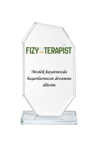 Kişiye Özel Fizyoterapist Kristal Cam Plaket - Fizik Tedavi Ve Rehabilitasyon Meslek Hediyesi