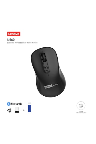 N560 Bluetooth + 2.4 Ghz Usb Alıcılı Kablosuz Dual Modlu Sessiz Mouse Siyah